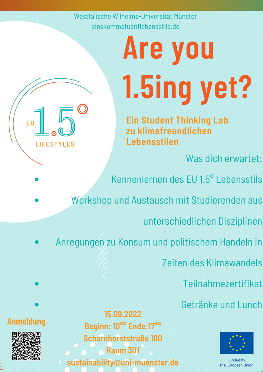 Flyer: Are you 1.5ing yet? Ein Student Thinking Lab zu klimafreundlichen Lebensstilen